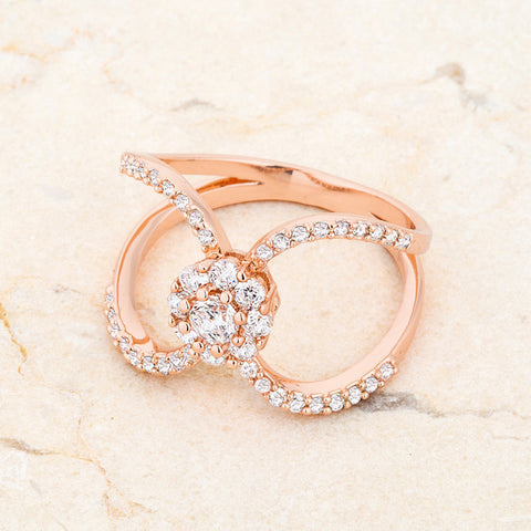 Joyce Rose Gold Delicate Floral Wrap Fashion Ring | 1.5 Carat |Cubic Zirconia - Beloved Sparkles
 - 5