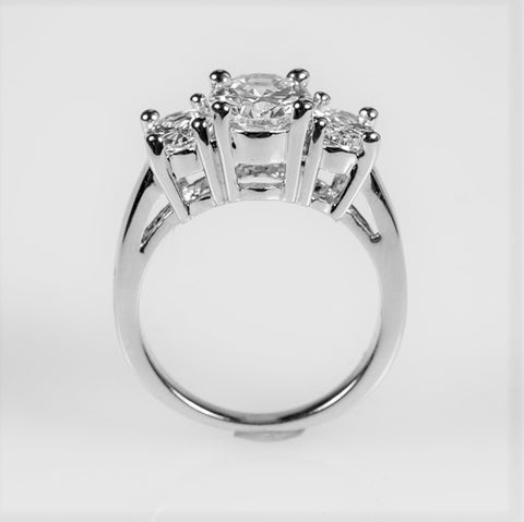 Jucinda Three Stone  Oval Cut Engagement Ring | 4 Carat | Cubic Zirconia