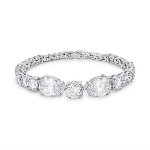 Julian Elegant Pear Cut CZ Statement Bracelet  | 7.5in