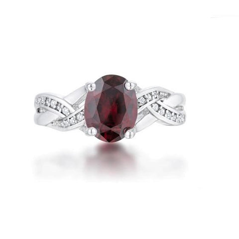 Justine 2ct Garnet Red Oval Ring | 2.5ct