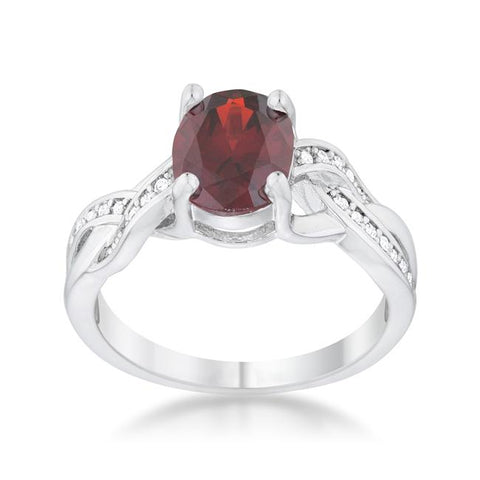 Justine 2ct Garnet Red Oval Ring | 2.5ct