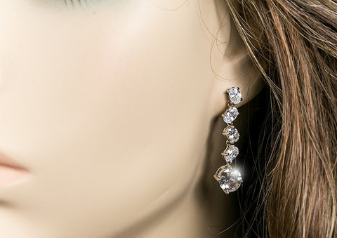 Karina Cascade Oval Drop Dangle Earrings | 4ct