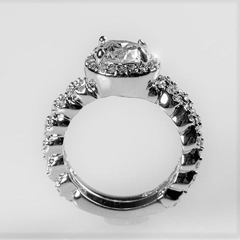 Kassidy Zig Zag 2ct Round Engagement Wedding Ring Set | 3.5ct