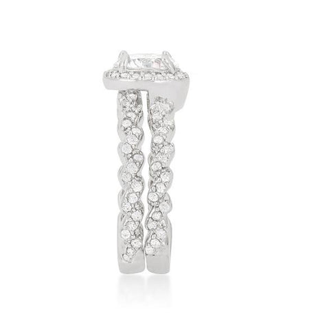 Kassidy Zig Zag 2ct Round Engagement Wedding Ring Set | 3.5ct