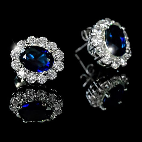 Kate Royal Oval Sapphire Stud Earrings