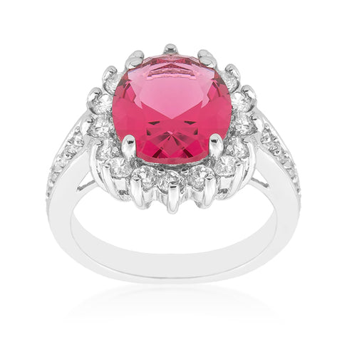 Kate 5.5(ct) Ruby Oval Halo Engagement Cocktail Ring | 7ct