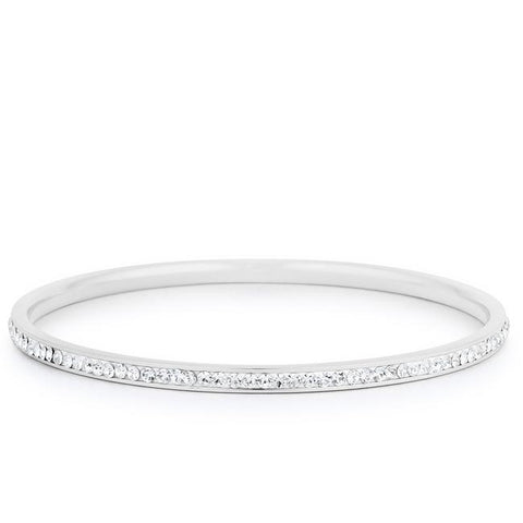 Katlynn Silver CZ Bangle Bracelet