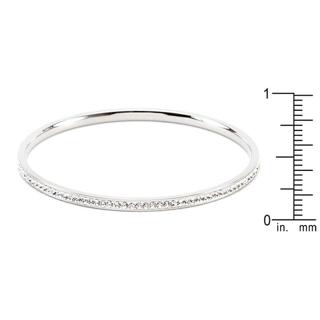 Katlynn Silver CZ Bangle Bracelet