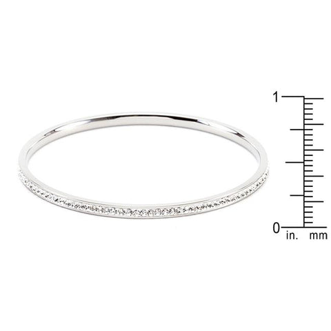 Katlynn Silver CZ Bangle Bracelet