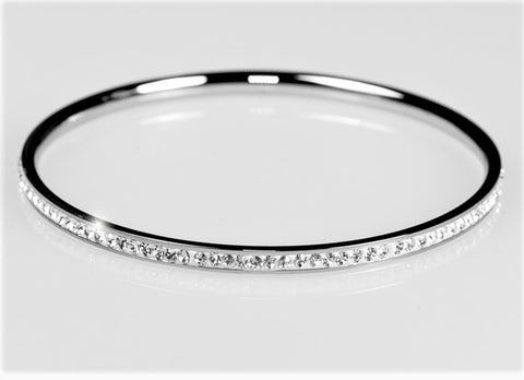 Katlynn Silver CZ Bangle Bracelet