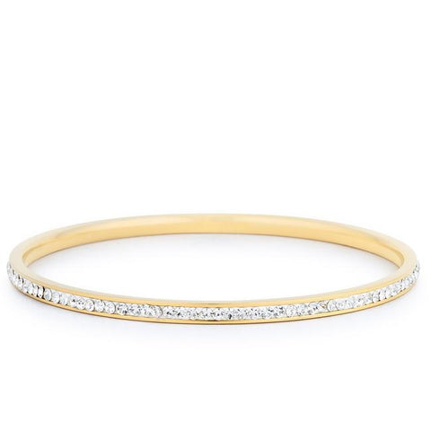 Katlynn 18k Gold CZ Bangle Bracelet