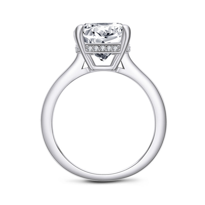 Kahun 10mm Cushion Solitaire CZ Engagement Ring | 5.6ct | 925 Sterling Silver