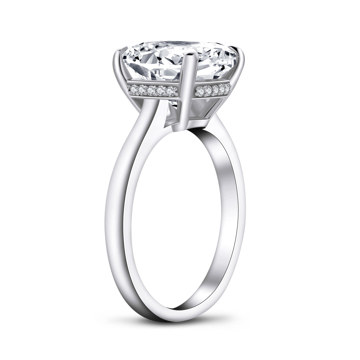 Kahun 10mm Cushion Solitaire CZ Engagement Ring | 5.6ct | 925 Sterling Silver