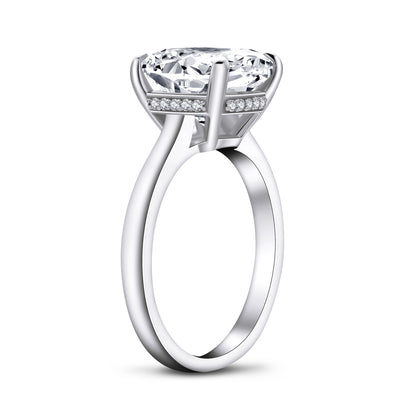 Kahun 10mm Cushion Solitaire CZ Engagement Ring | 5.6ct | 925 Sterling Silver