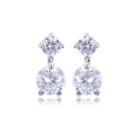 Kay 6mm Round CZ Drop Gold Stud Earrings