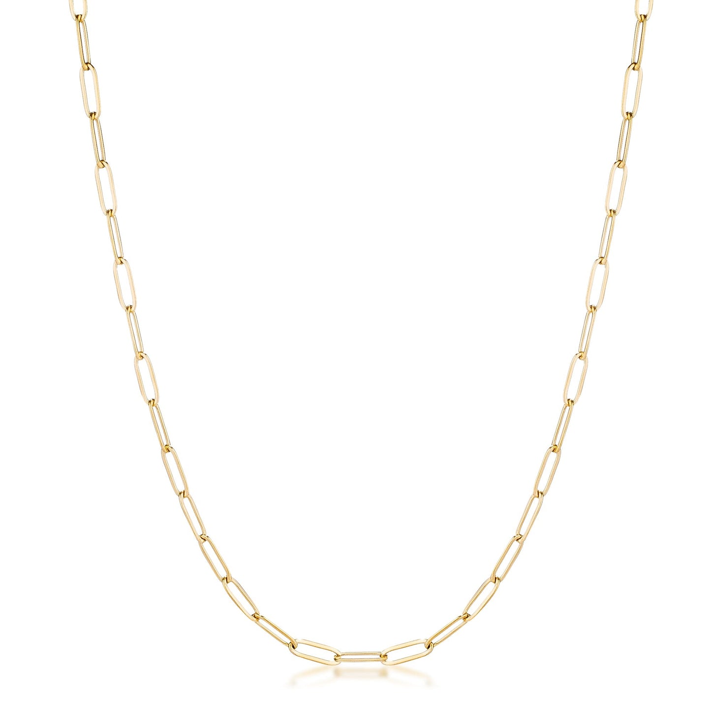 Kaylee 16” Silver Medium Paper Clip Chain Linked Necklace