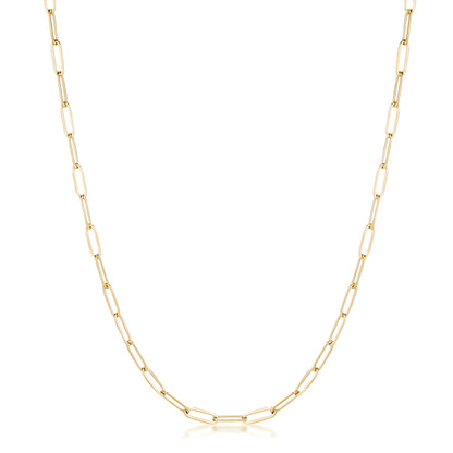Kaylee 16” Silver Medium Paper Clip Chain Linked Necklace