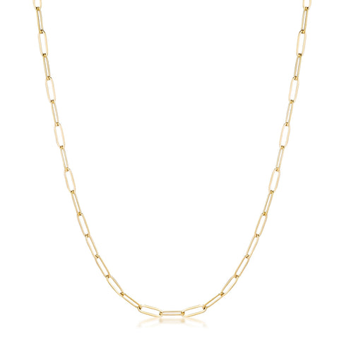 Kaylee 18" Gold Medium Paperclip Chain Linked Necklace