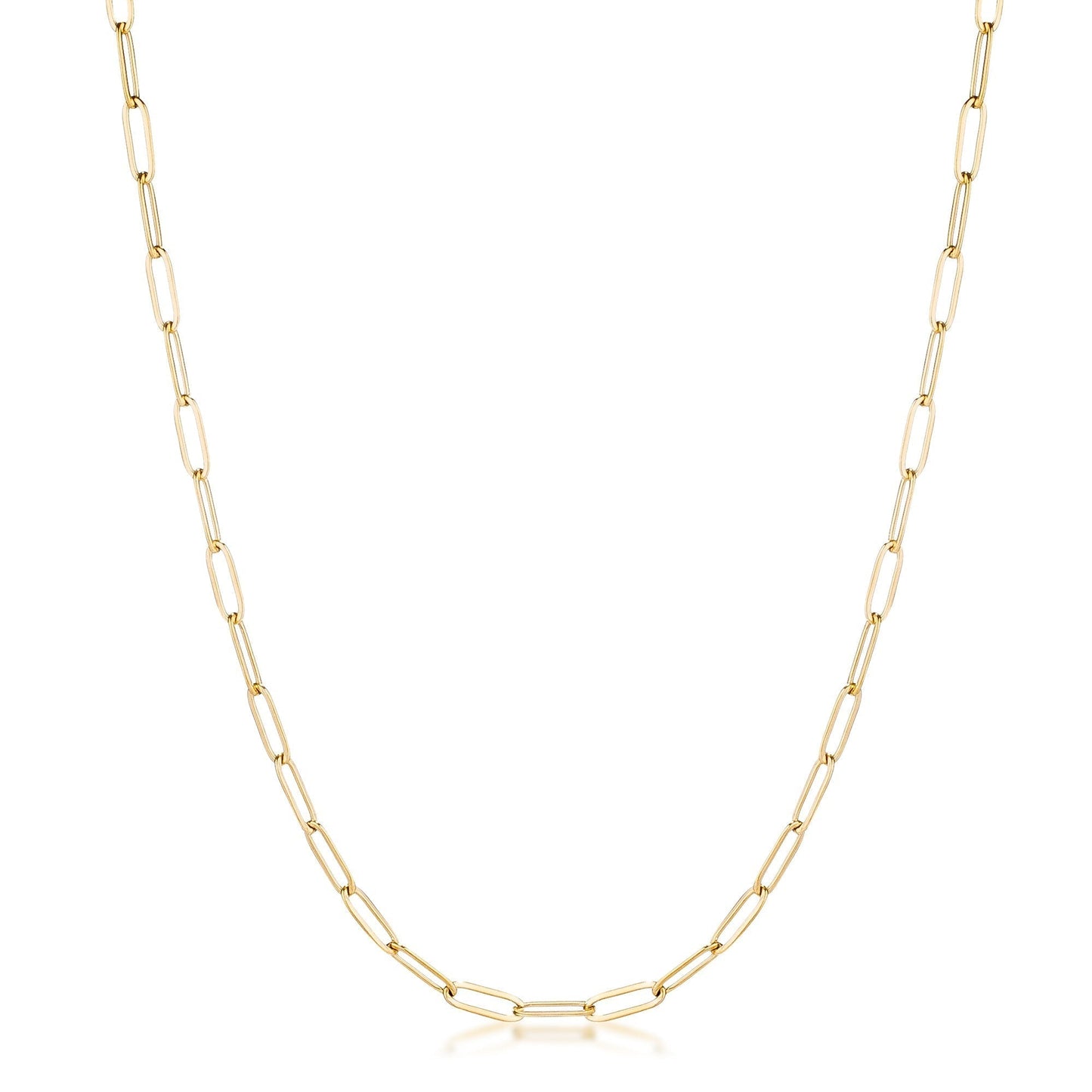 Kaylee 20" Gold Medium Paper Clip Chain Linked Necklace