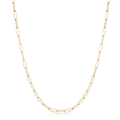 Kaylee 20" Gold Medium Paper Clip Chain Linked Necklace