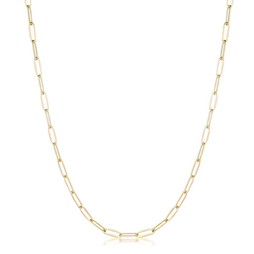 Kaylee 20" Gold Medium Paperclip Chain Linked Necklace