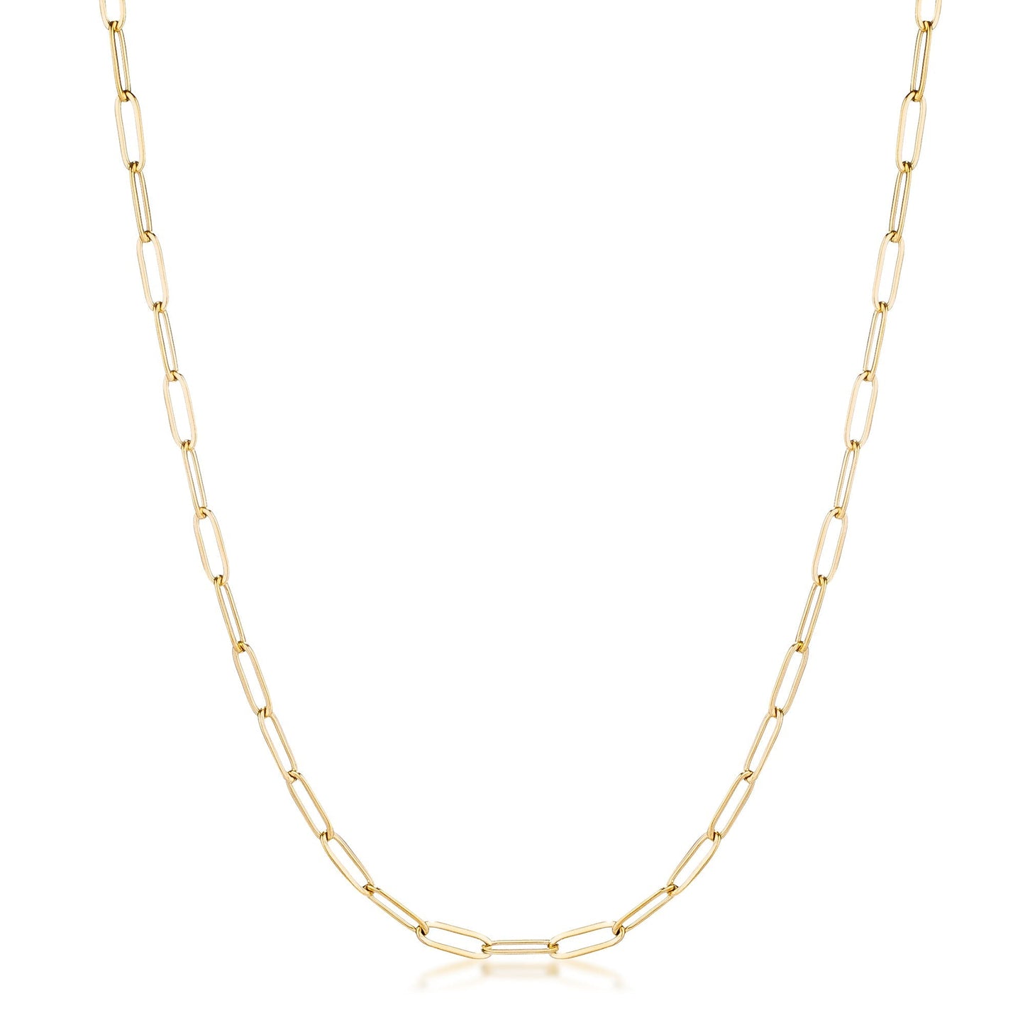 Kaylee 18” Gold Petite Paper Clip Chain Linked Necklace