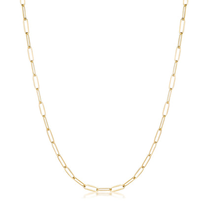 Kaylee 18” Gold Petite Paper Clip Chain Linked Necklace
