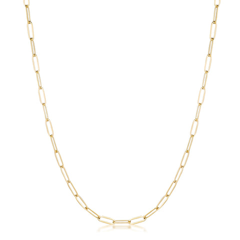 Kaylee 18” Gold Petite Paperclip Chain Linked Necklace