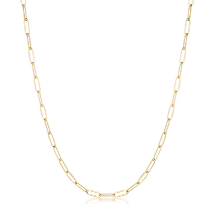 Kaylee 20” Silver Medium Paper Clip Chain Linked Necklace
