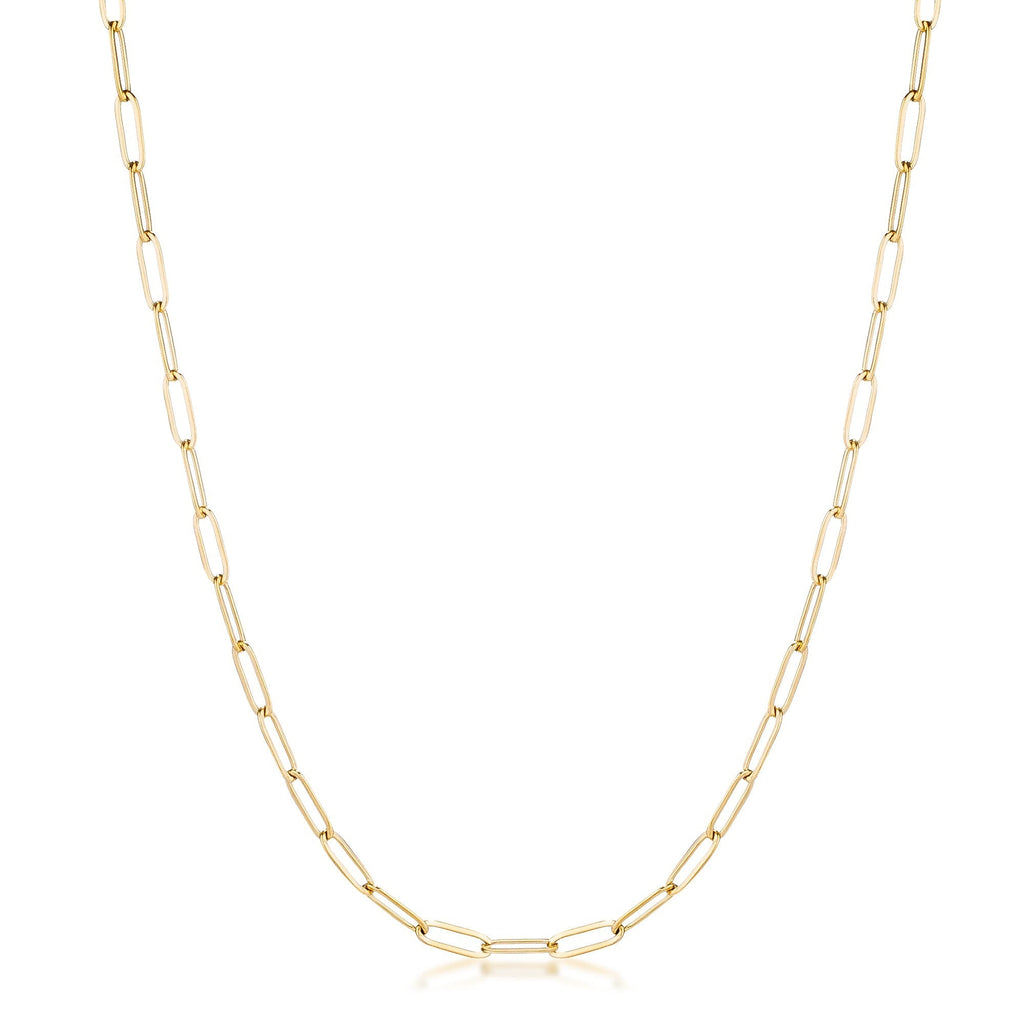 Kaylee 20” Gold Petite Paperclip Chain Linked Necklace