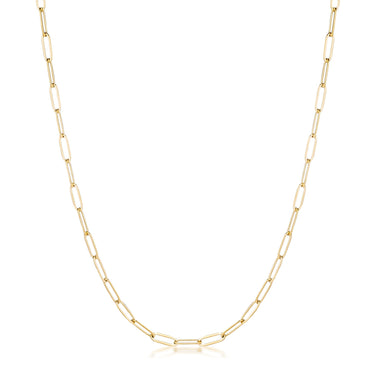 Kaylee 18” Silver Medium Paper Clip Chain Linked Necklace