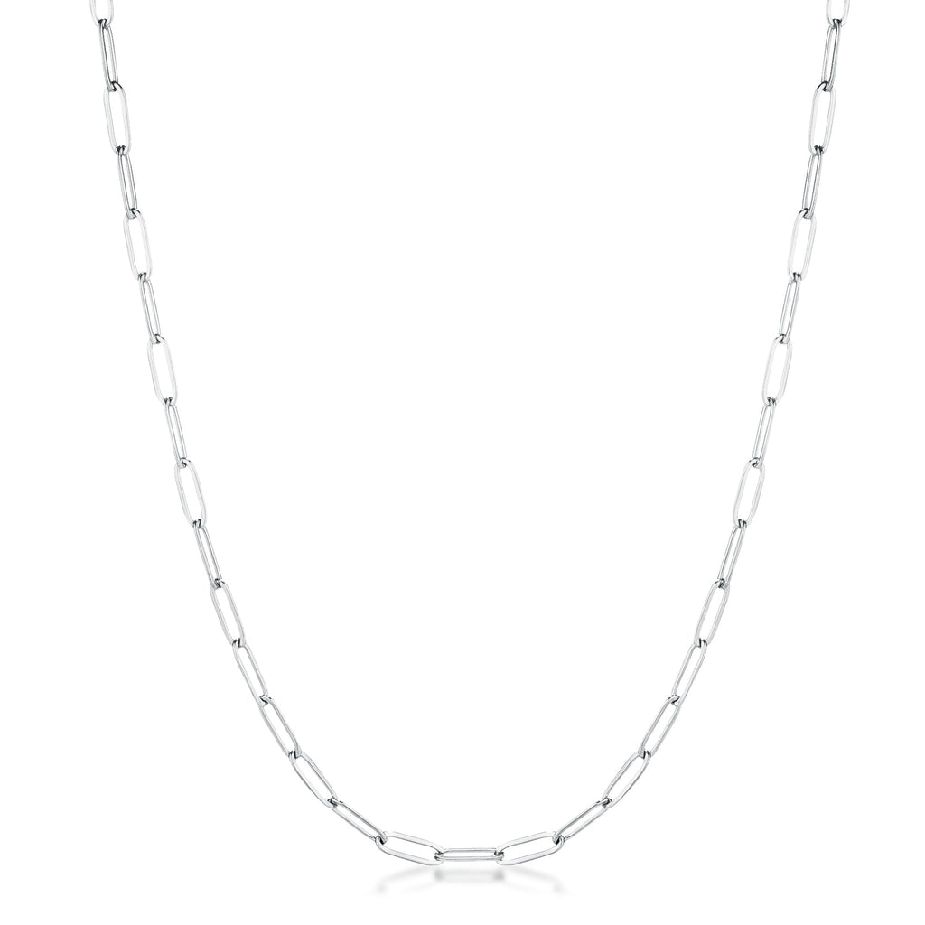 Kaylee 20” Silver Petite Paperclip Chain Linked Necklace