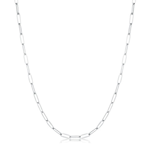Kaylee 18” Silver Medium Paperclip Chain Linked Necklace