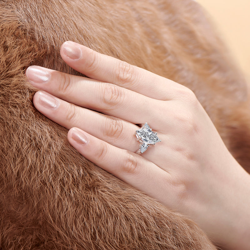 Keena 17x8mm Marquise CZ Engagement Ring | 4.5ct | 925 Sterling Silver
