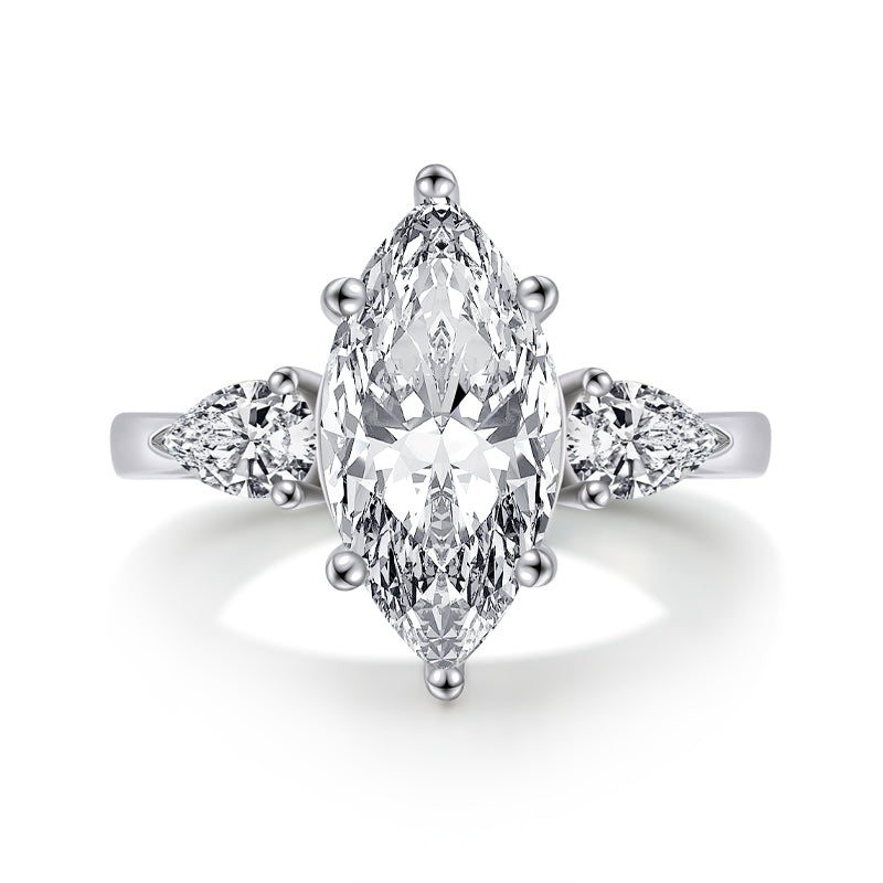 Keena 17x8mm Marquise CZ Engagement Ring | 4.5ct | 925 Sterling Silver