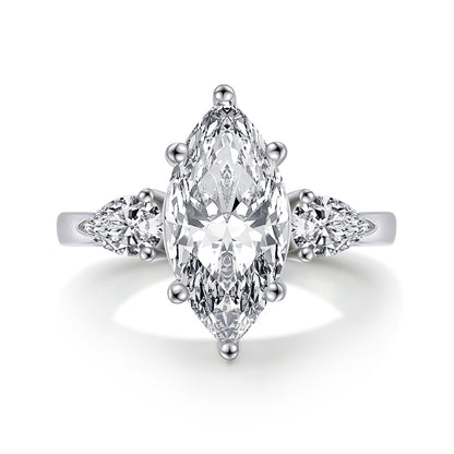 Keena 17x8mm Marquise CZ Engagement Ring | 4.5ct | 925 Sterling Silver