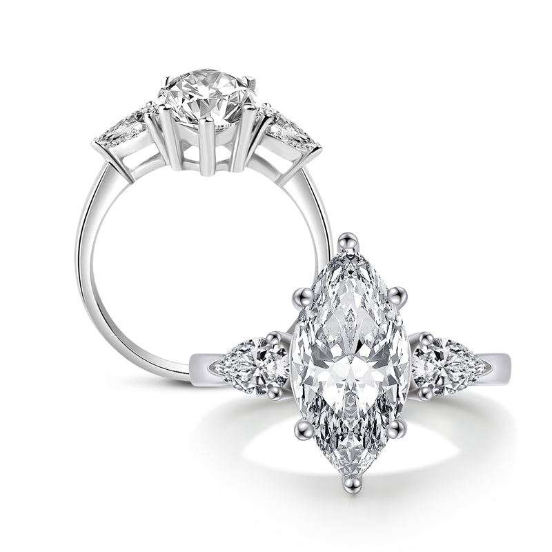 Keena 17x8mm Marquise CZ Engagement Ring | 4.5ct | 925 Sterling Silver