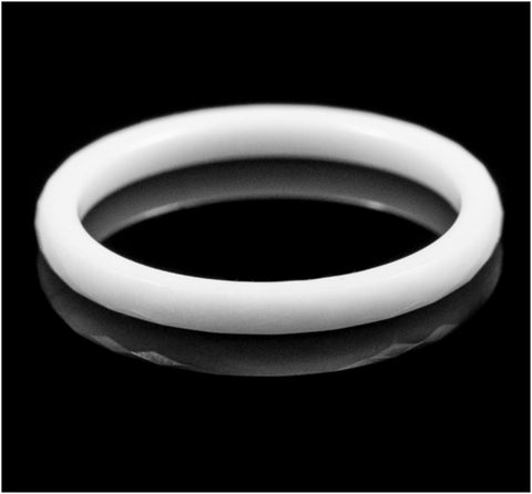 Keita White Ceramic Stackable Band Ring | Ceramic - Beloved Sparkles
 - 6