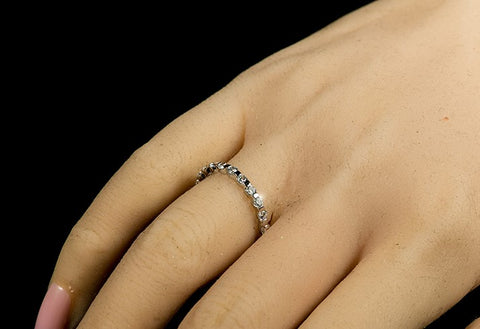 Kessie Round Eternity Stackable Ring | 2ct | Sterling Silver