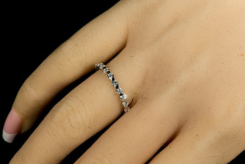 Kessie Round Eternity Stackable Ring | 2ct | Sterling Silver