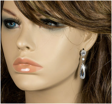 Krisma Linear Pear Drop Dangle Earrings - Beloved Sparkles