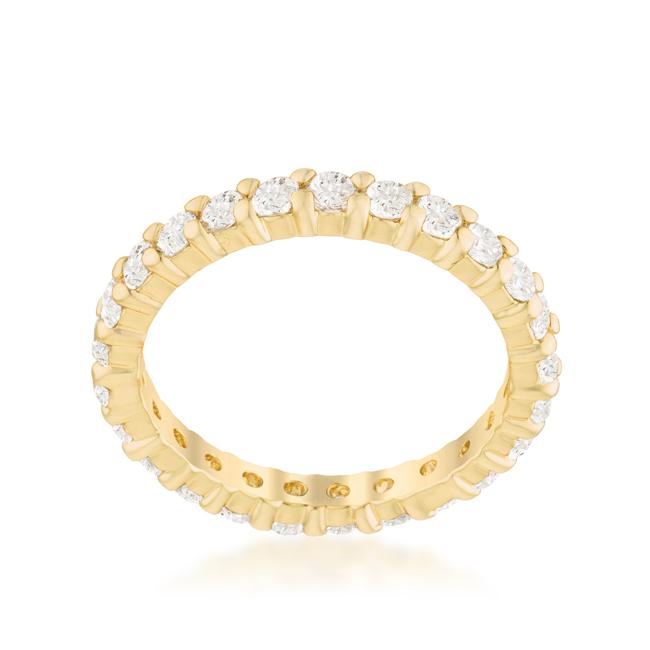 Krista Gold Eternity Round Cut Stackable Ring | 2ct | 18k Gold