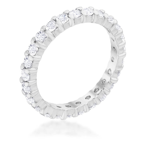 Krista Eternity Round Cut Stackable Ring | 2ct | Sterling Silver