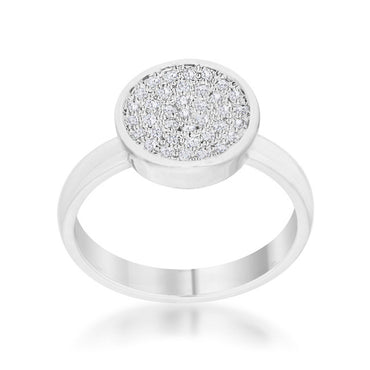 Krystal Pave Circle Cluster Silver Fashion Ring | 0.8 Carat |Cubic Zirconia - Beloved Sparkles
 - 1