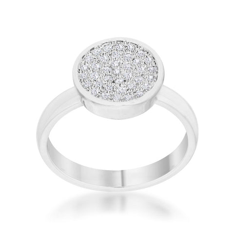 Krystal Pave Circle Cluster Silver Fashion Ring | 0.8 Carat |Cubic Zirconia - Beloved Sparkles
 - 1
