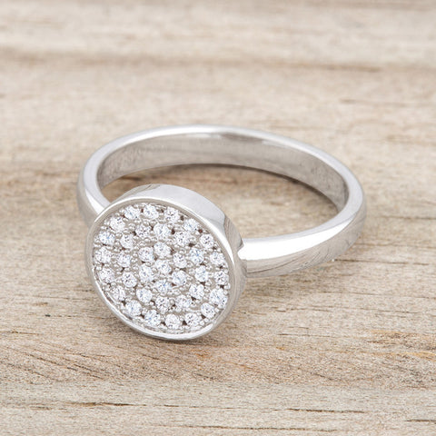 Krystal Pave Circle Cluster Silver Fashion Ring | 0.8 Carat |Cubic Zirconia - Beloved Sparkles
 - 4