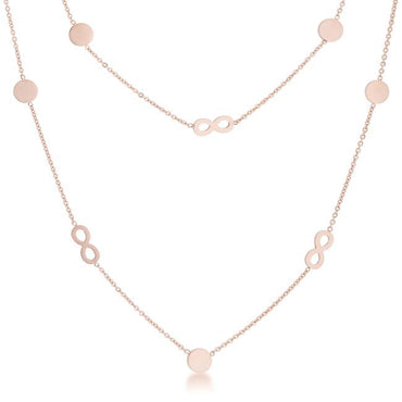 Krystal Rose Gold Infinity Layer Stainless Steel Necklace