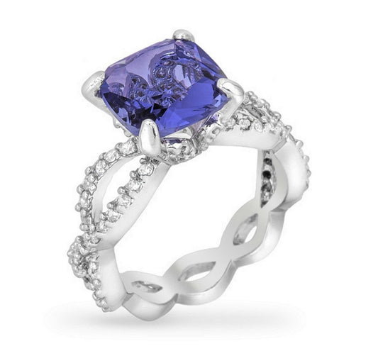 Kylee 10mm Tanzanite Cushion Cocktail Ring | 5.6ct