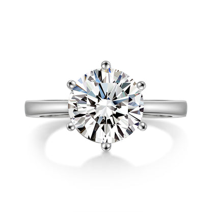 Lauren 10mm Round Solitaire Engagement Ring | 4ct | 925 Sterling Silver