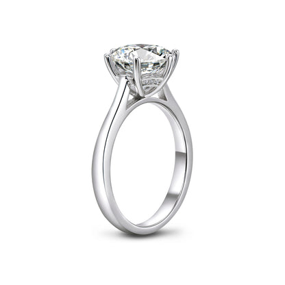 Lauren 10mm Round Solitaire Engagement Ring | 4ct | 925 Sterling Silver